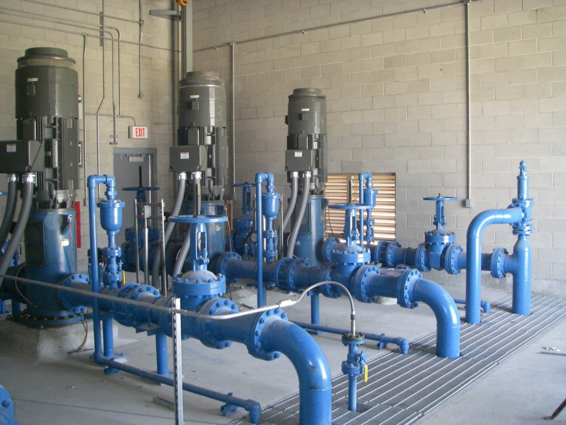 Blue Valved Piping | Industrial Plant Construction Contractors | Wollam Construction