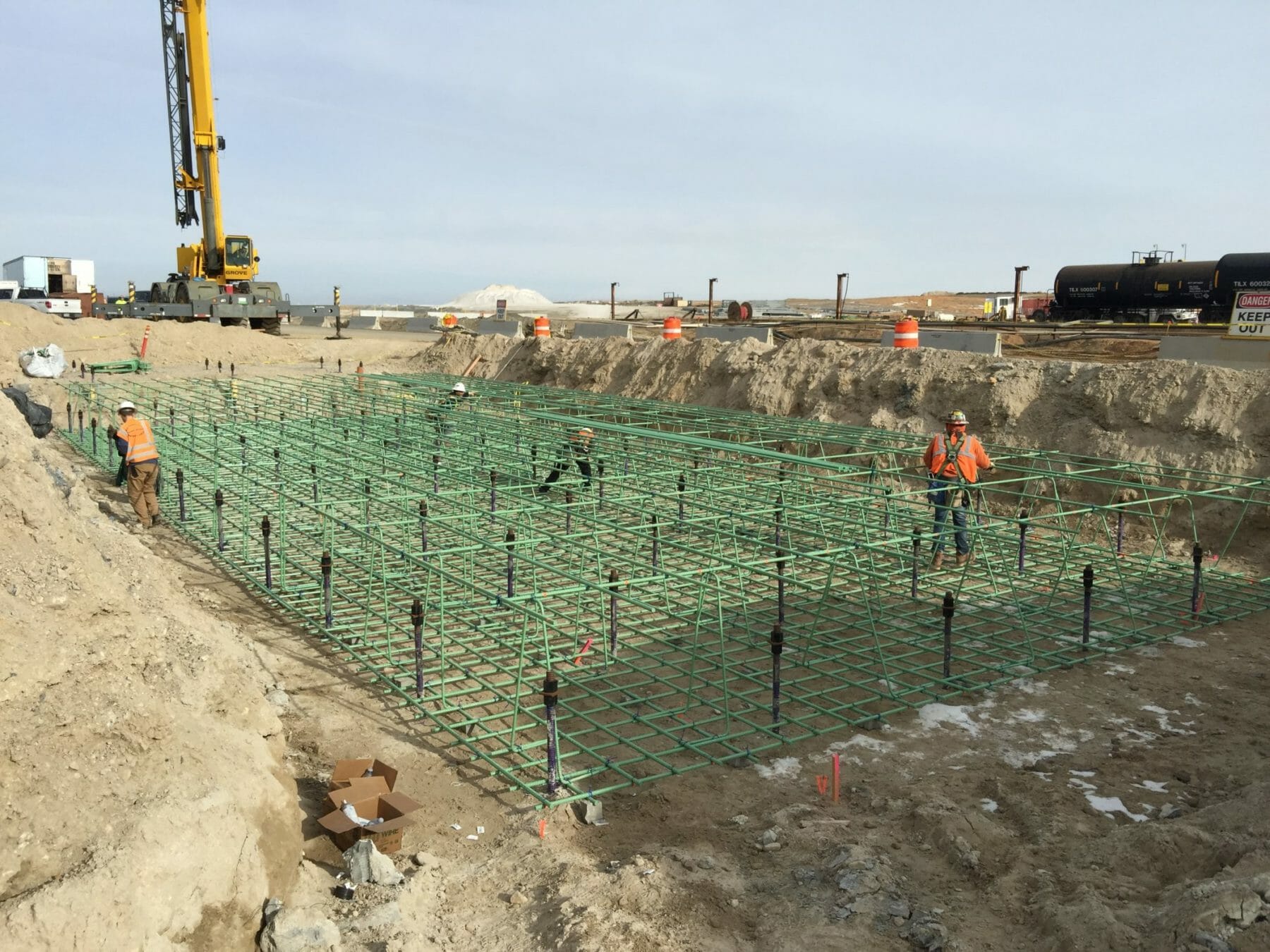 Green Rebar Framing | Industrial Plant Construction Contractors | Wollam Construction
