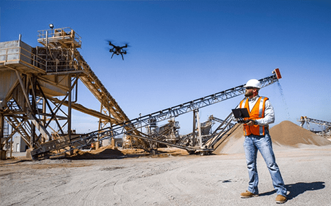 Drone at Construction Site