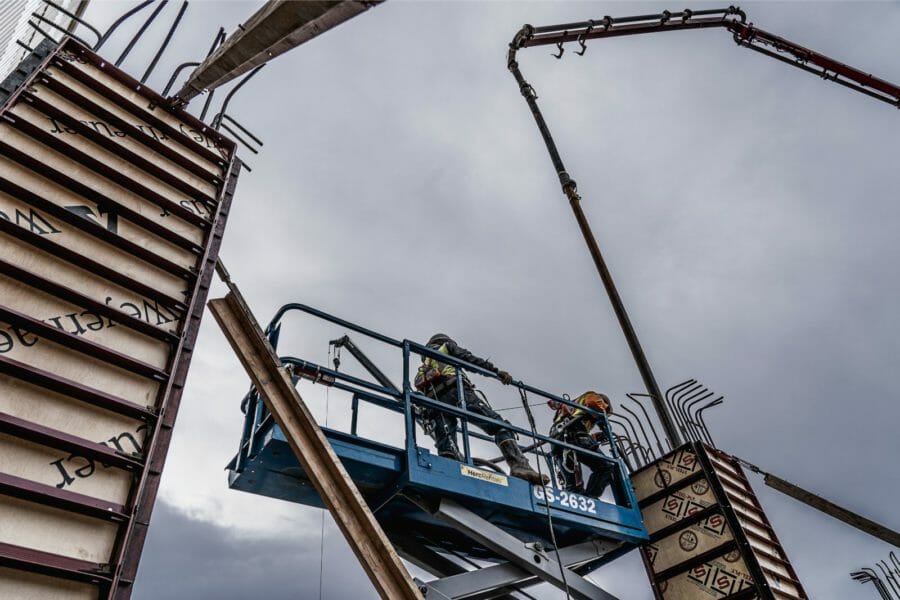 Pouring Concrete for Industrial Building